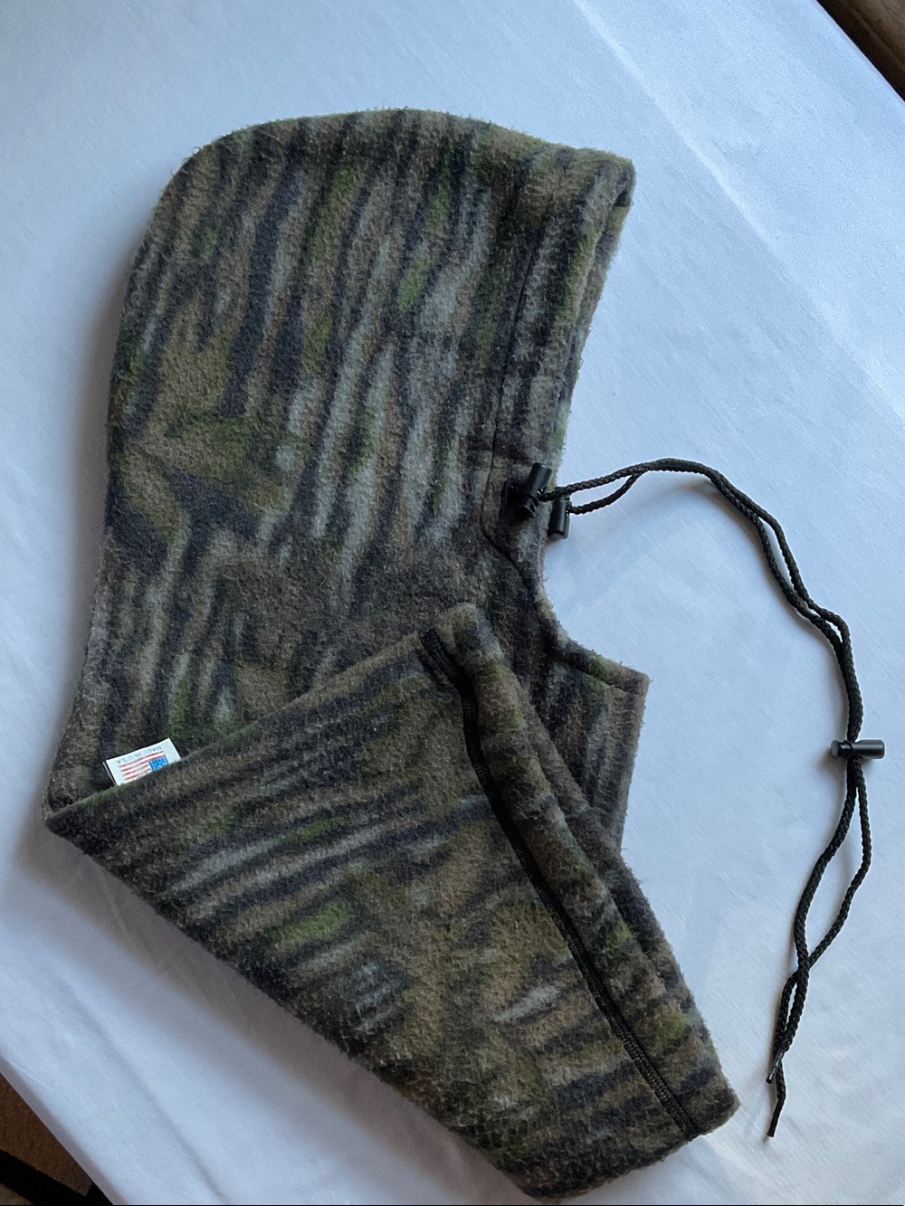 Fleece Balaclava Hooded Neck Warmer Olive and Brown Camo